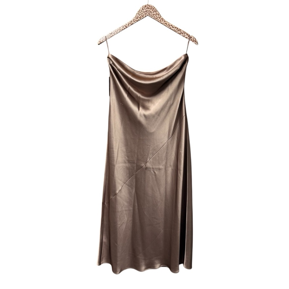 Babaton Strapless Brown Midi Dress - Picture 4 of 16
